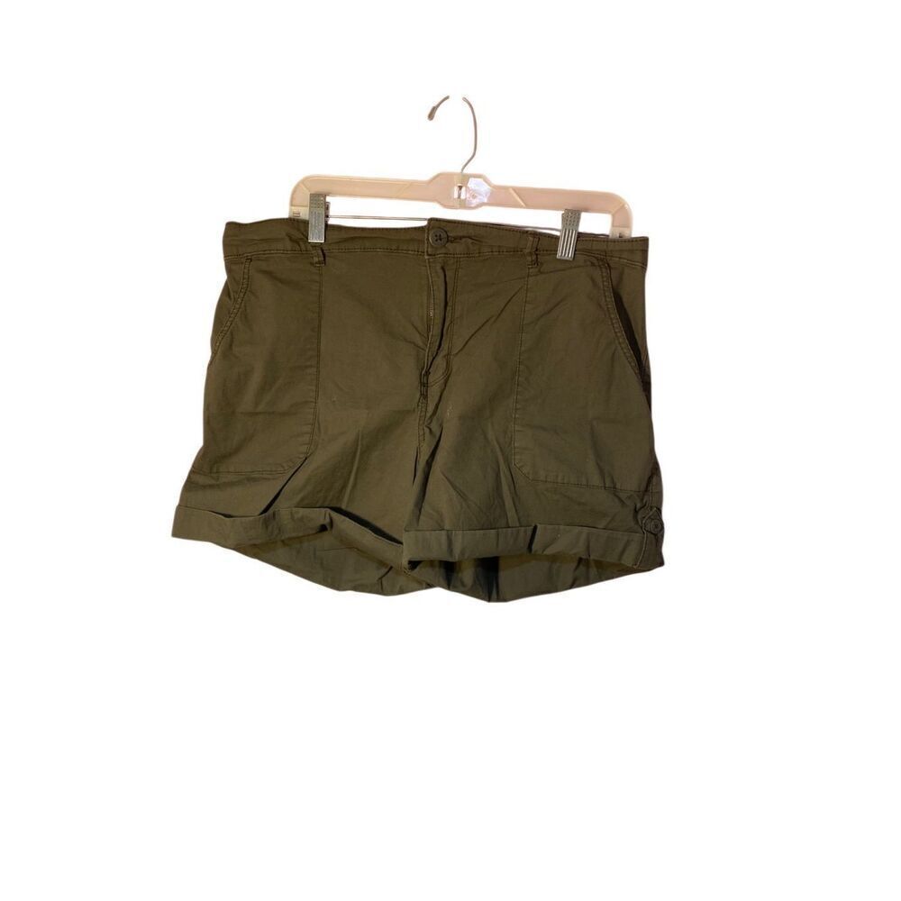 Social Standards By Sanctuary Woman’s Green Fatigue Roll Tab Shorts Size XXL